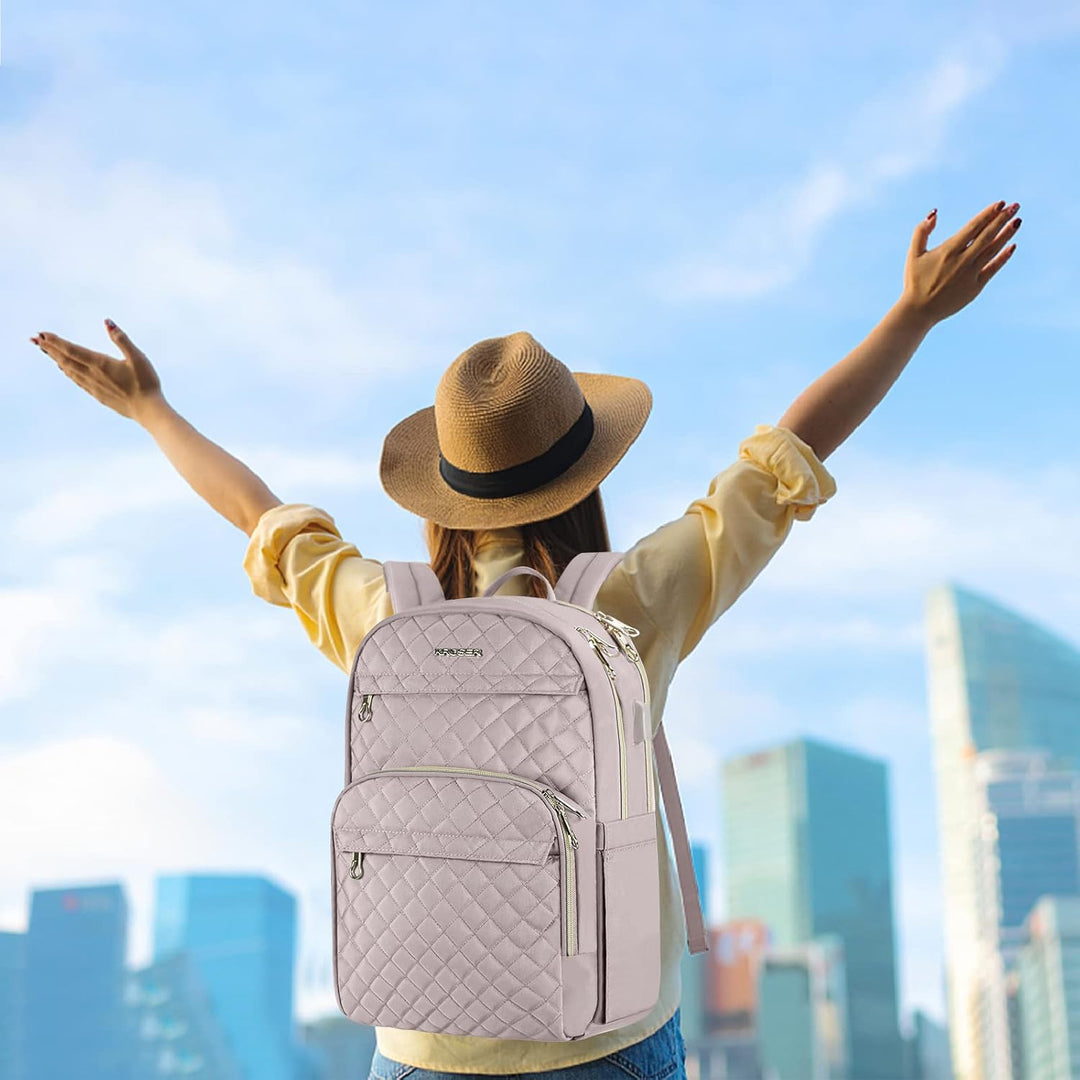 KROSER Mochila para laptop para mujer de 15.6 pulgadas, mochila dia...