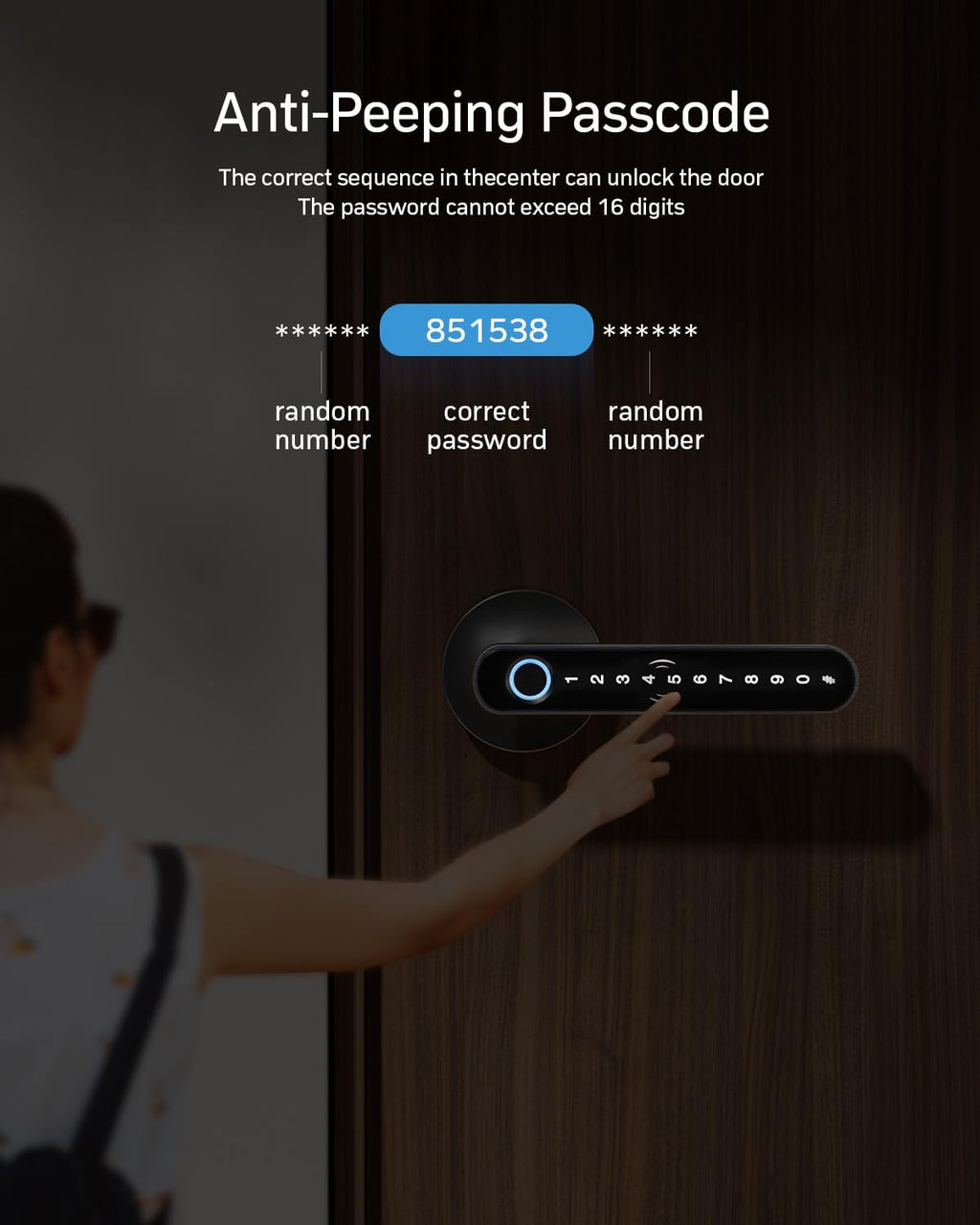 TMEZON Cerradura inteligente para puerta, huella digital, cerradura...