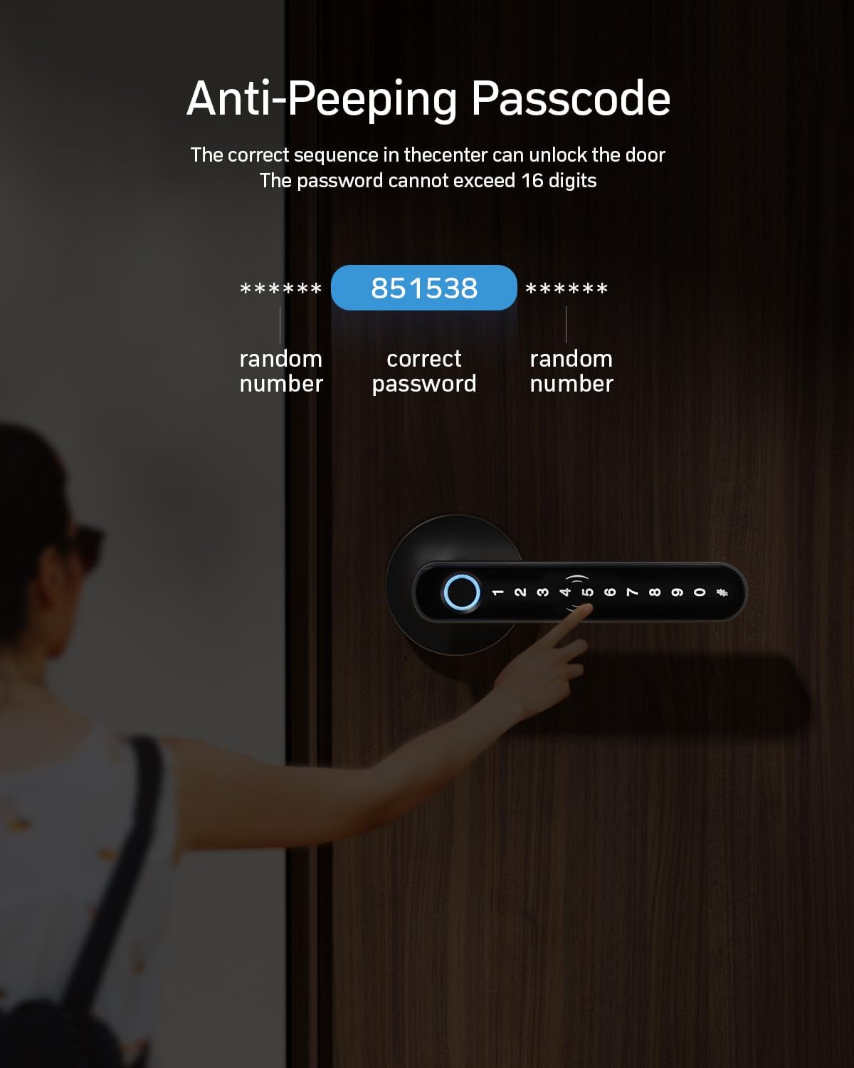 TMEZON Cerradura inteligente para puerta, huella digital, cerradura...