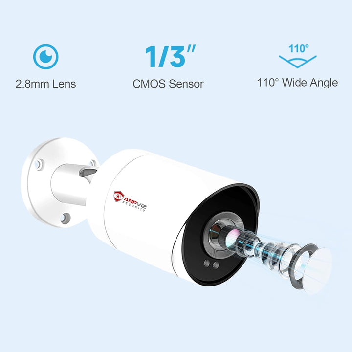 Anpviz Cámara IP PoE de 5 MP Bullet con micrófono\/audio, lente de...