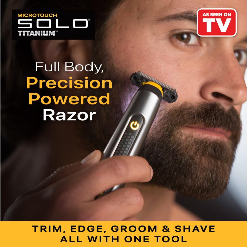 MicroTouch SOLO Titanium, Maquinilla Recargable para Barba y Cuerpo...