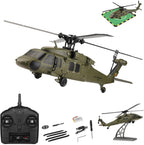 GoolRC Helicóptero RC sin escobillas, helicóptero de control remoto WLtoys K170, avión RC militar de 4 canales con giroscopio de 6 ejes, fácil de volar para adultos y principiantes