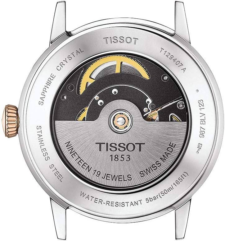 Reloj Tissot Classic Dream automático suizo, 1.654 in, esfera plateada, reloj para hombre