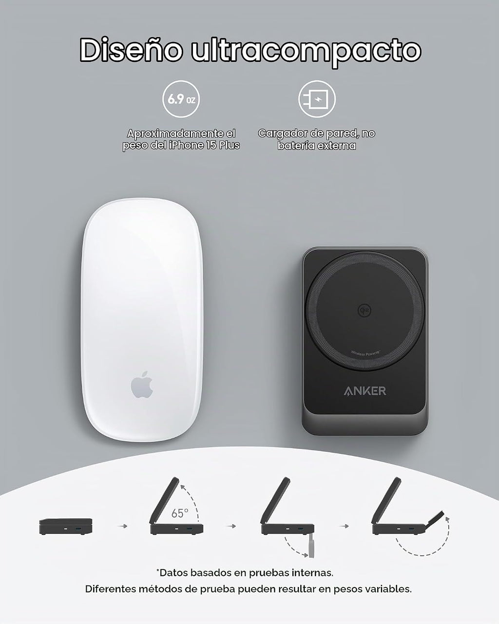 Anker MagGo - Estación de carga plegable Qi2 de 15 W compatible con MagSafe 3 en 1