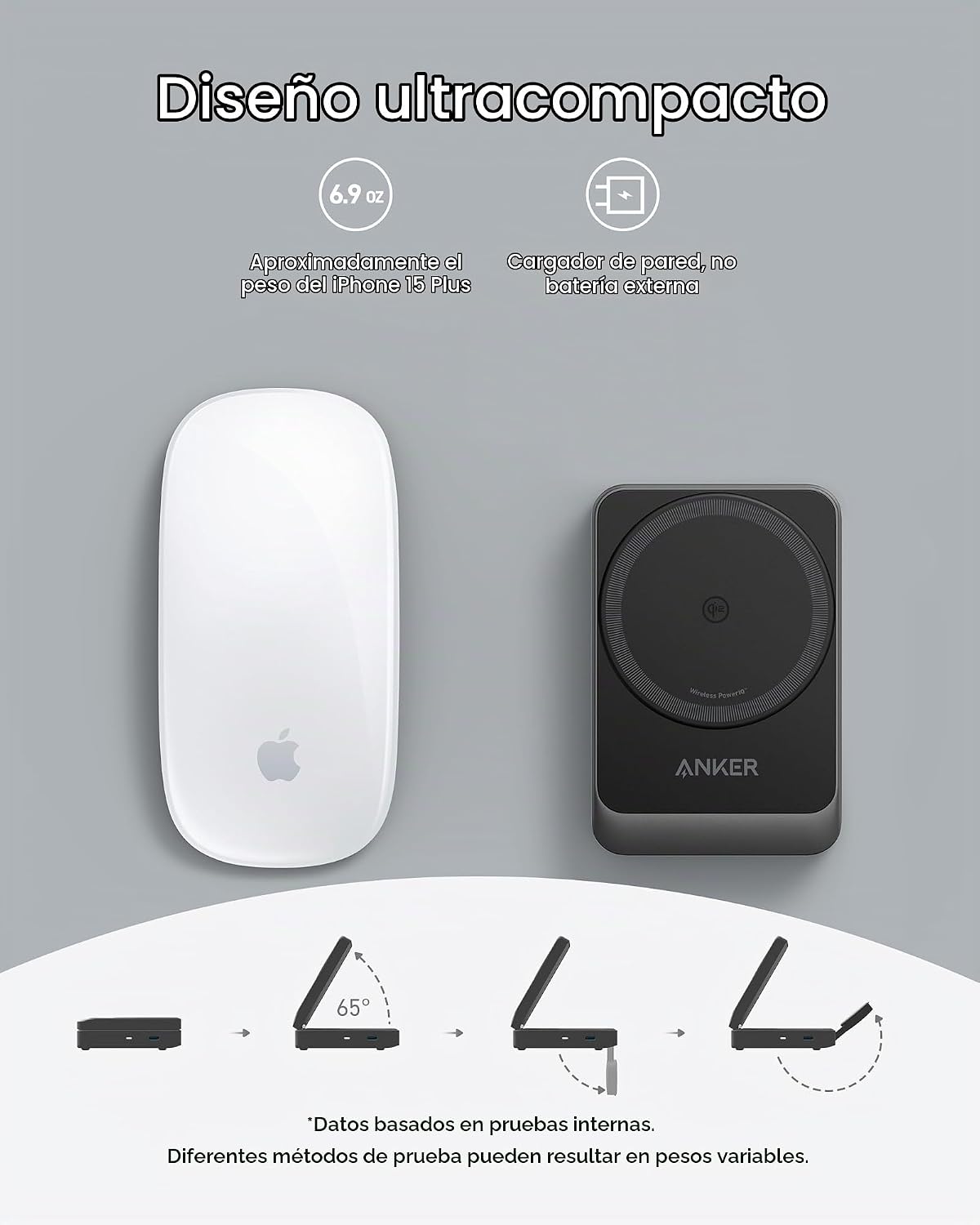 Anker MagGo - Estación de carga plegable Qi2 de 15 W compatible con MagSafe 3 en 1
