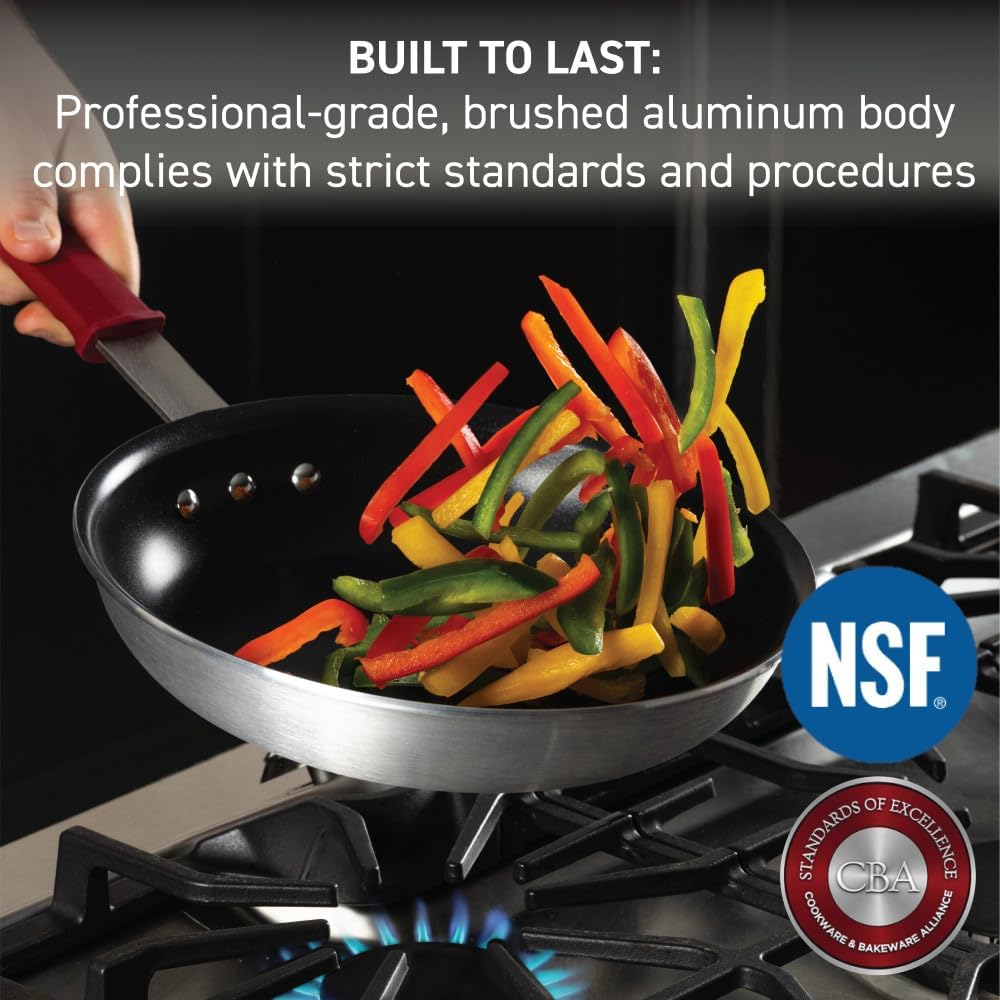 T-fal Professional VX3 Sartén de Freír Antiadherente Cepillada con Mango de Acero Inoxidable de 12 Pulgadas, Segura para Horno y Asador 400F, Utensilios de Cocina, Ollas y Sartenes, Sartén, Grado