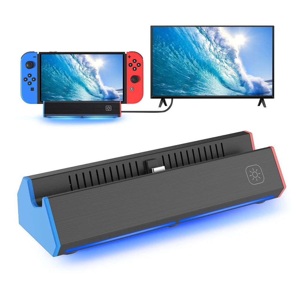 iPLYGAM Switch Dock para Nintendo Switch1/OLED, Estación de Dock Portátil para Switch con 4K HDMI/USB/Tipo de Puerto, Reemplazo para Dock de Nintendo Cargador (NO Cable Incluido)