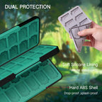 PERFECTSIGHT Funda para tarjetas de juego de 48 interruptores para Nintendo Switch OLED/ Lite, funda de cartucho para 2 juegos para tarjetas de juego y tarjetas SD, caja de almacenamiento compacta portátil Kawaii, Black Kingdom