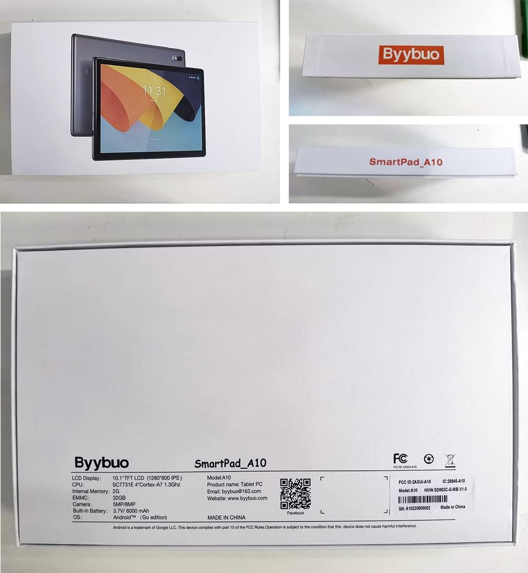BYYBUO Tablet de 10.1 pulgadas Android 14 Tablets, 6GB RAM+64GB ROM...