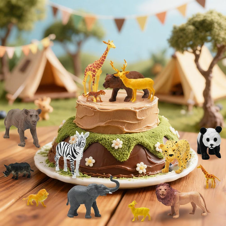 24 figuras de animales de safari y zoológico, juego de juguetes de...