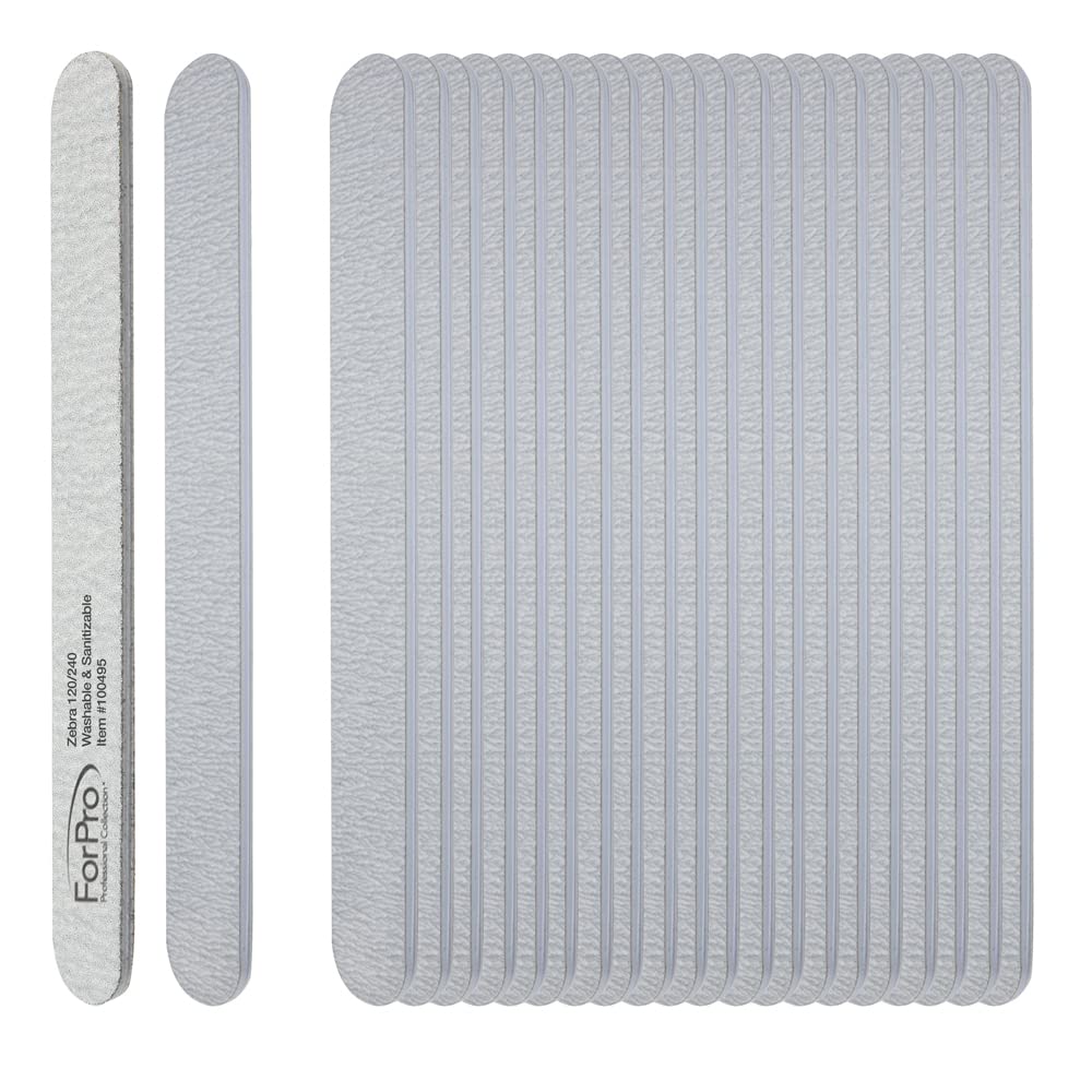 ForPro Zebra - Tabla de espuma de grano 120\/240, lima de uñas de m...