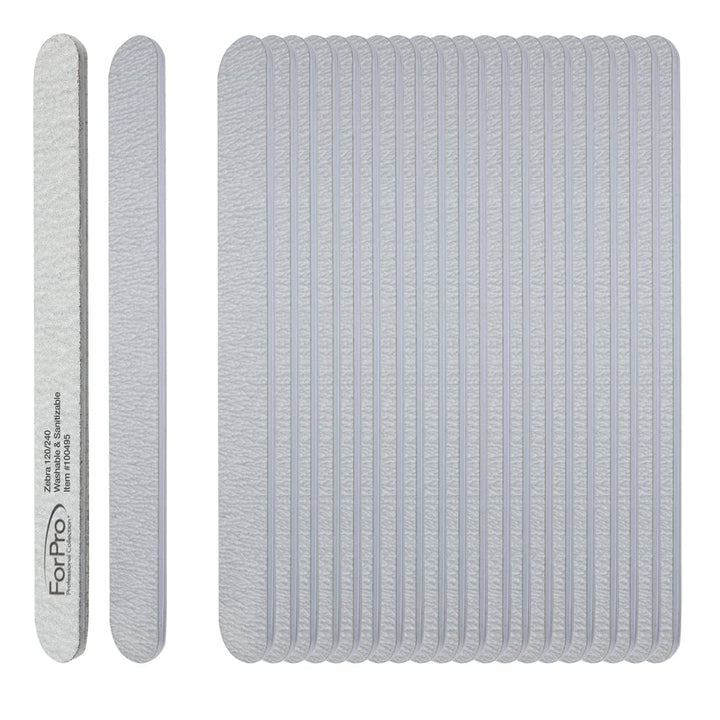 ForPro Zebra - Tabla de espuma de grano 120\/240, lima de uñas de m...