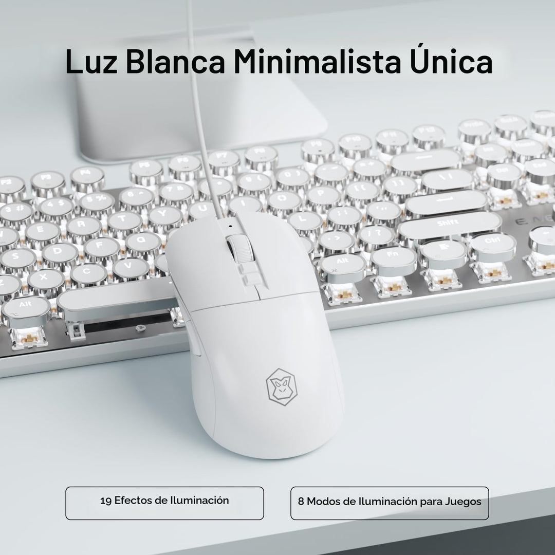 EWEADN - Combo de teclado y mouse con cable, teclado mecánico estil...