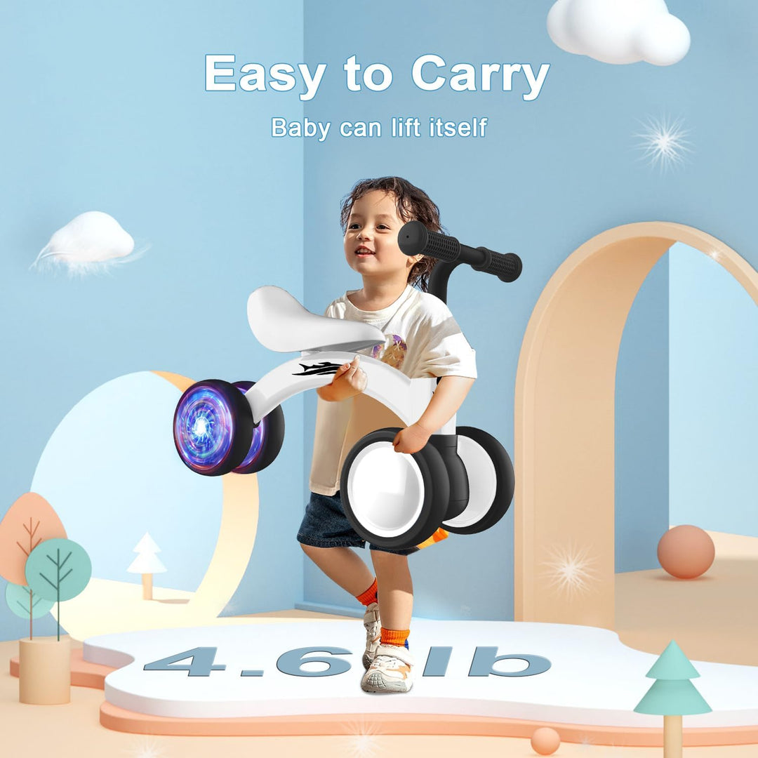 Bicicleta de equilibrio para bebés con iluminación colorida para ni...