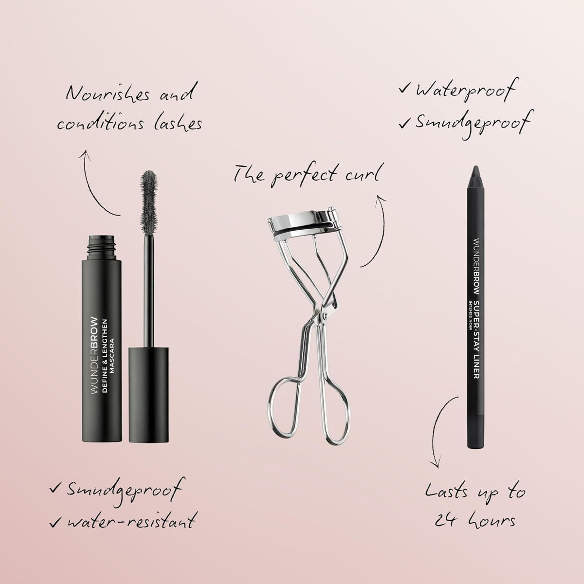 Wunderbrow Signature Eye Trio Festive Cracker, juego de regalo navi...