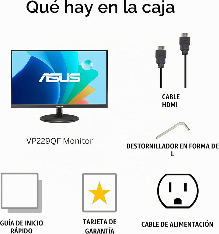 ASUS VP229Q - Monitor de 21.5 pulgadas (54.6 cm), 1080P Full HD, 75...