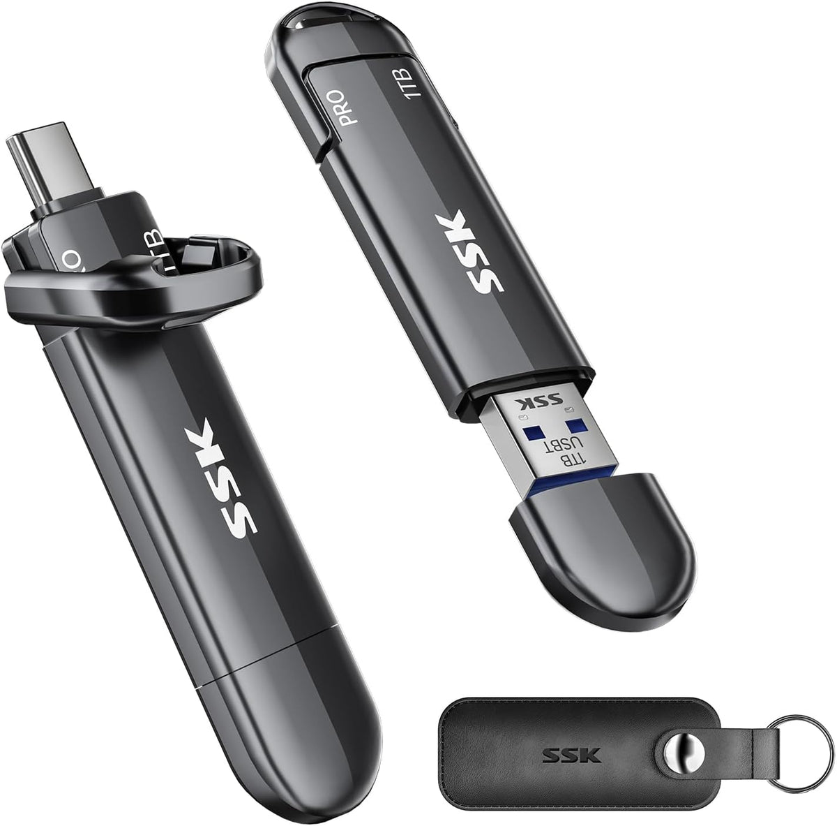 SSK Unidad flash USB SSD de 1 TB, unidad externa de estado sólido T...