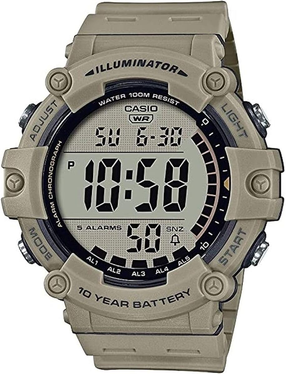 Casio Illuminator AE1500WH Series | Batería de 10 años | Retroiluminación LED | 5 alarmas | Cronómetro de 1/100 segundos | Reloj digital para hombre