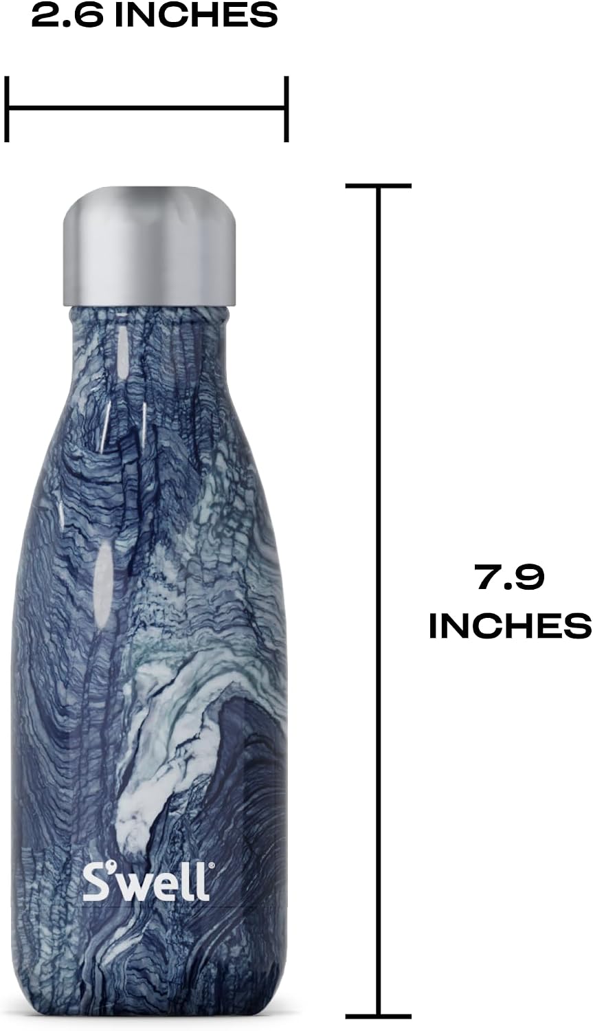 S'well - Botella de agua de acero inoxidable aislada al vacío, 9 onzas
