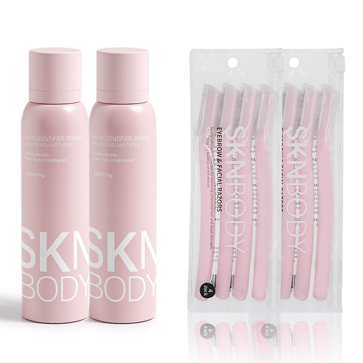 SKNBODY Spray Identificador de Vello con Set de Dermaplaner 2 Pack,...