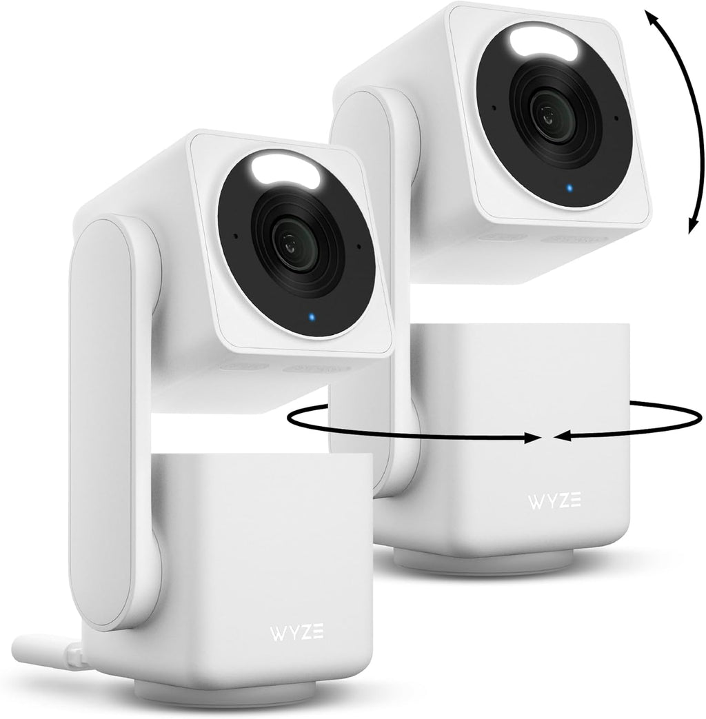 WYZE Cam Pan v4, 4K Smart Security Camera, AI Indoor/Outdoor Cameras for Home Security, 2 PACK