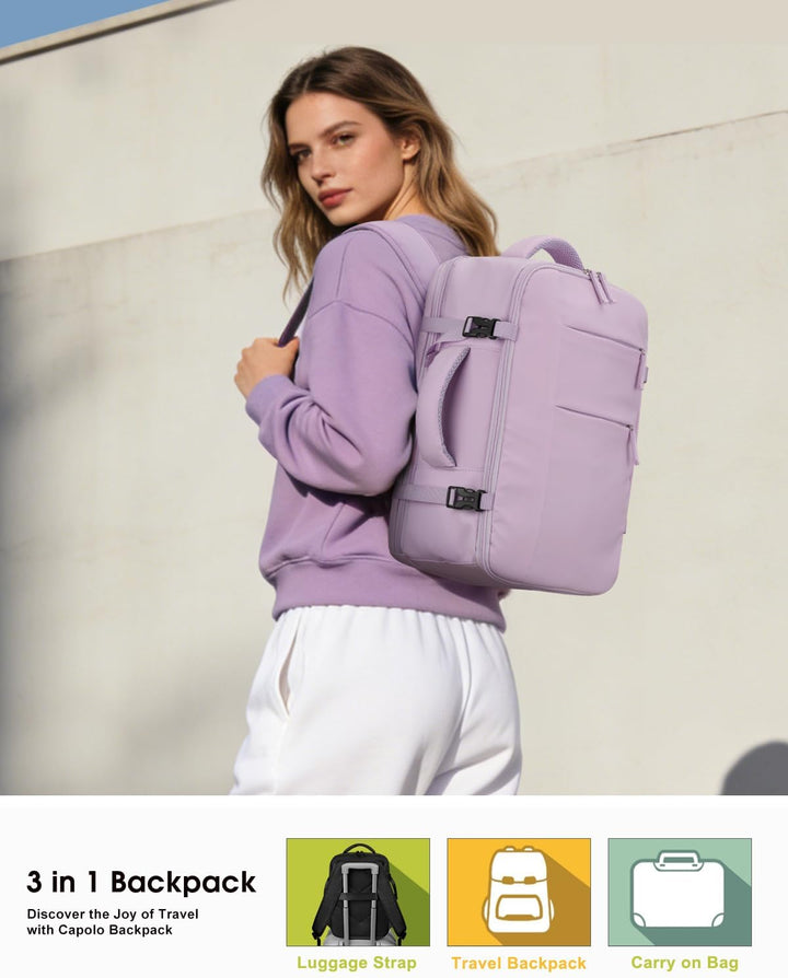 Mochila de viaje Capolo para mujeres y hombres, mochila impermeable...