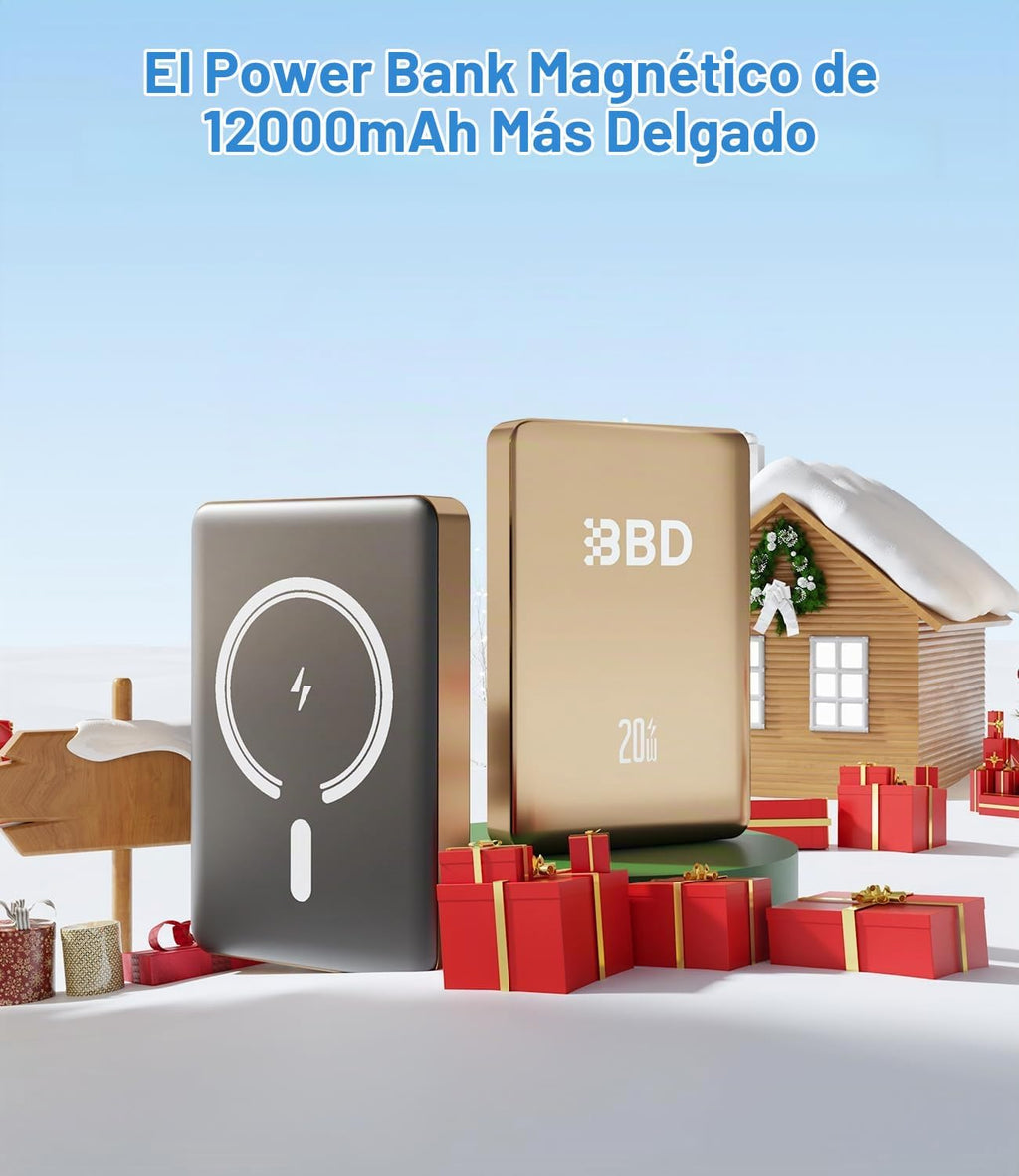 BBD Cargador portátil magnético de 12000 mAh para iPhone