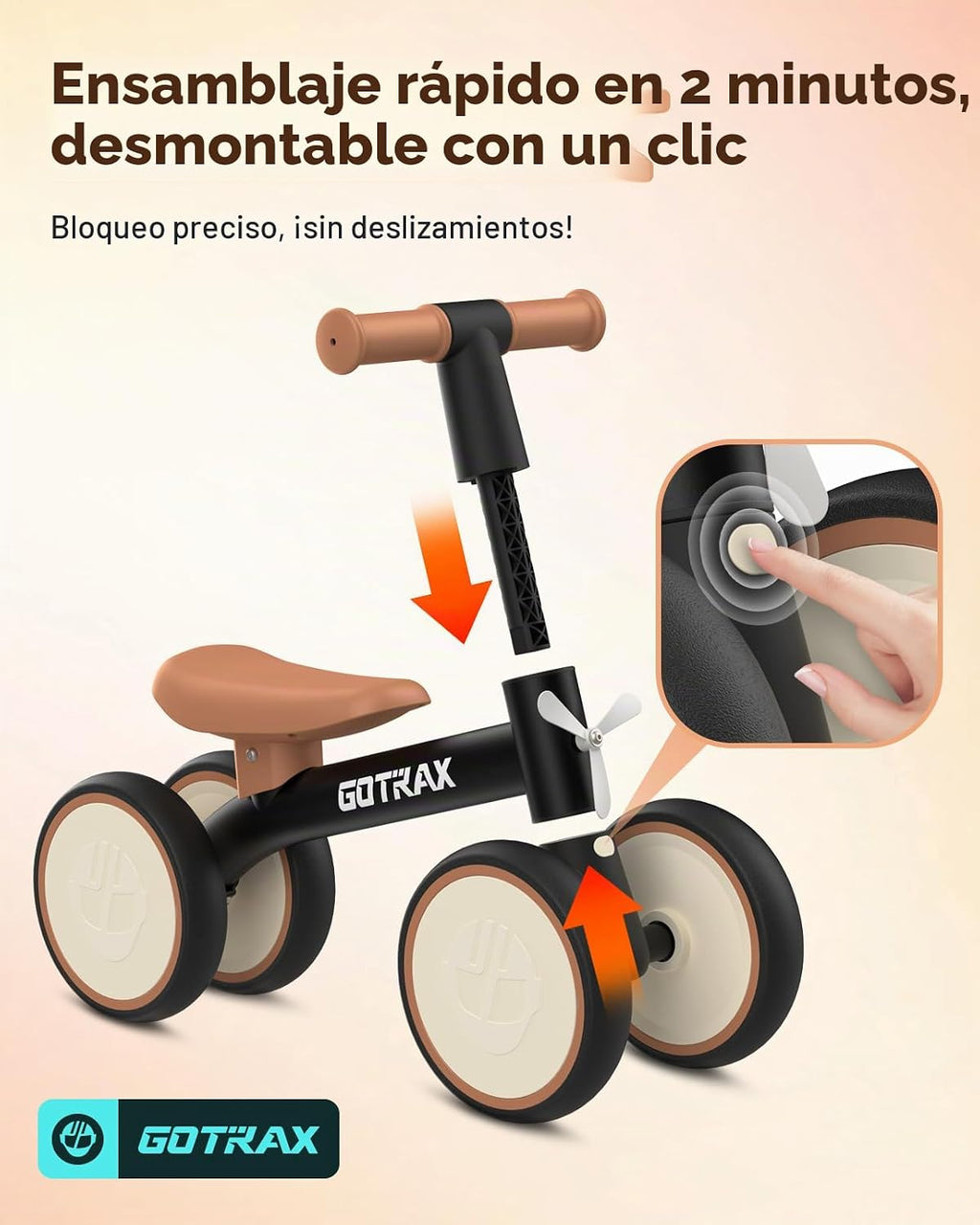 Gotrax Bicicleta de equilibrio para bebé, ruedas silenciosas de 7 pulgadas
