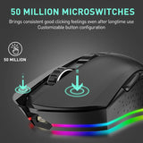 DAREU EM901X - Mouse inalámbrico para juegos con base de carga RGB...