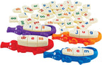 Juego de construcción de palabras Spelligator de Junior Learning, Edades 5-9, Conciencia fonémica, 75 fichas de letras