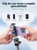 Kaiess Trípode de teléfono de 62 pulgadas y palo para selfie, soporte de luz extensible para fotografía con control remoto inalámbrico, más sólido, portátil, ligero, compatible con teléfonos iPhone