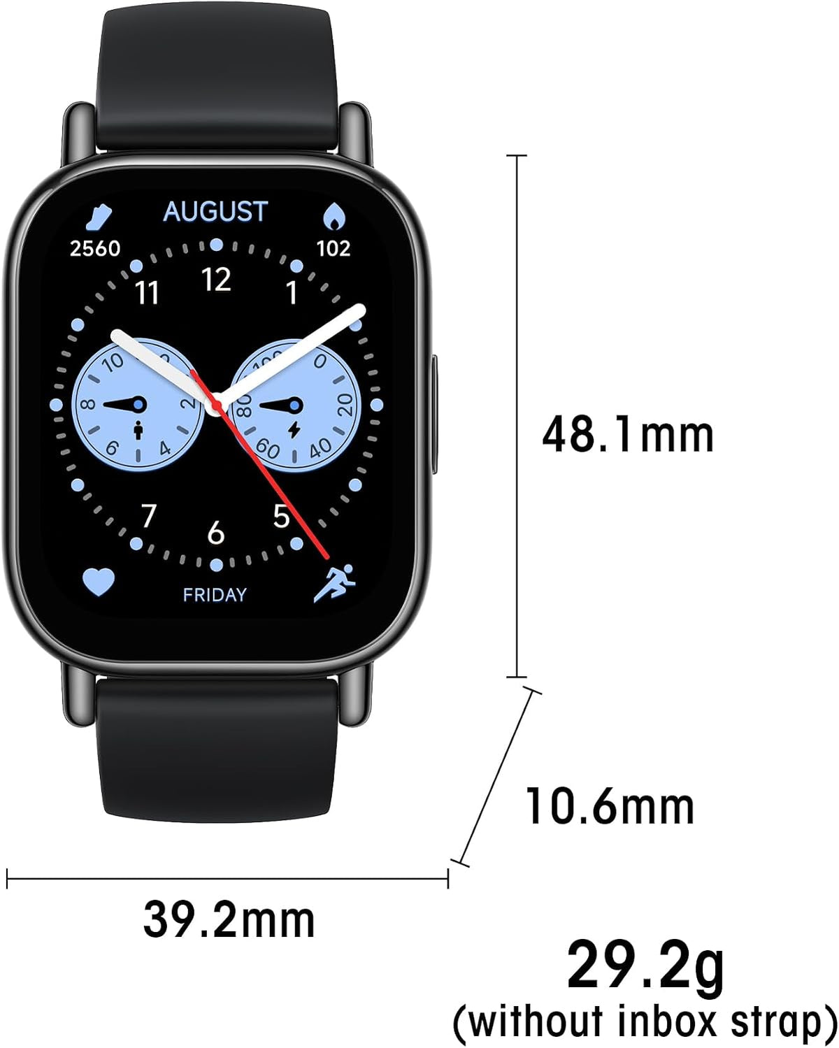 Xiaomi Redmi 5 Lite Smart Watch, Reloj Inteligente con Contador de Pasos para Mujeres y Hombres, Pantalla LCD Grande de 1.96", 140 Modos Deportivos, Resistente al Agua 5ATM (Lite-Black)