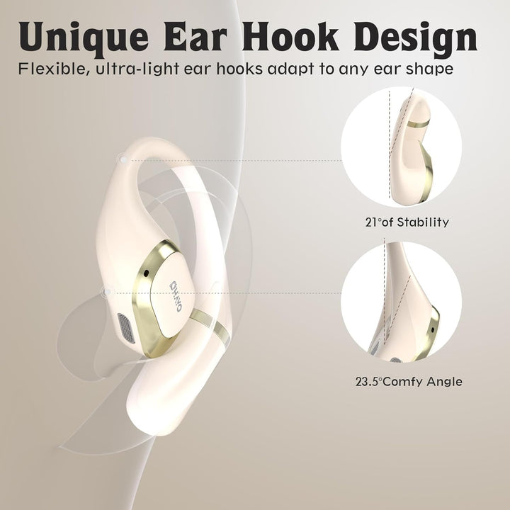 OHAYO Auriculares de oreja abierta, auriculares con gancho ergonómi...