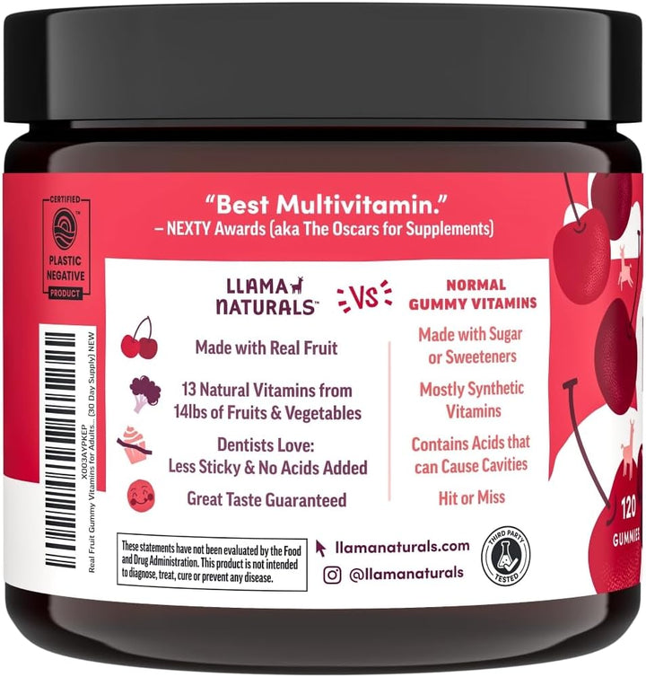 Llama Naturals Multivitamin para Mujeres y Hombres, Gomitas Veganas...