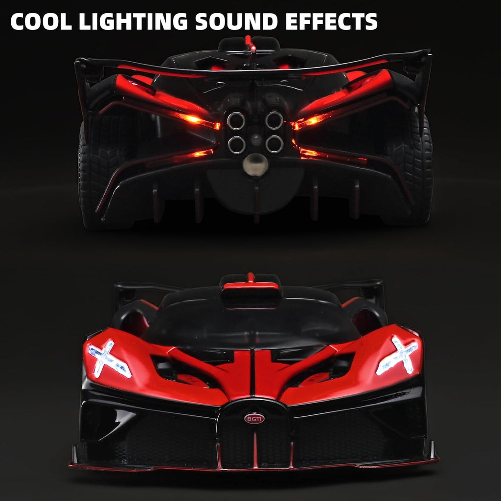 1/24 Coches de juguete fundidos a presión con spray compatibles con Bugatti Bolide