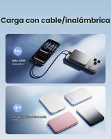 sharge AirMag Magsafe Power Bank, batería ultra delgada, 5000 mAh,...