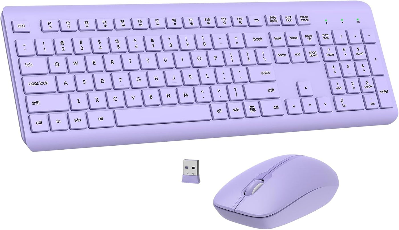 Combo de teclado y mouse inalámbricos, teclado ergonómico silencios...