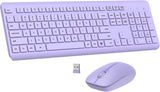 Combo de teclado y mouse inalámbricos, teclado ergonómico silencios...