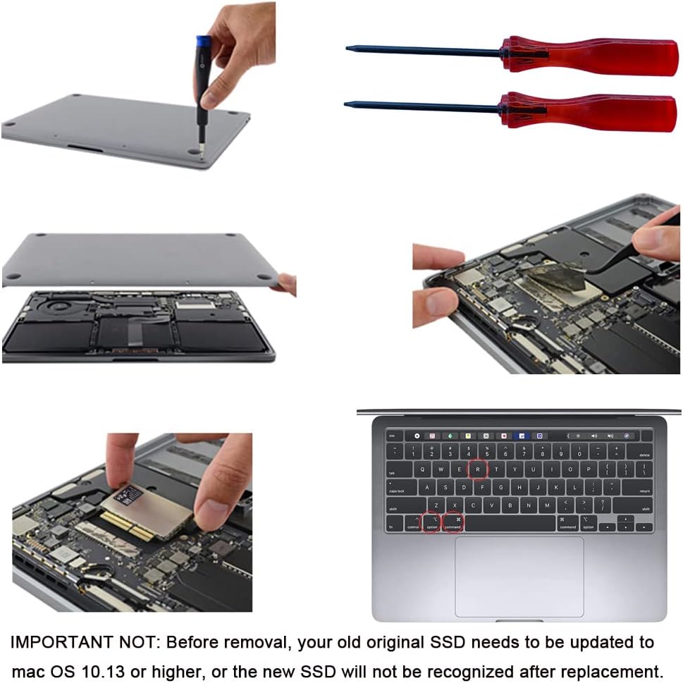 SSD para MacBook 1TB NVMe PCIe Gen3x4 M.2, unidad interna de estado sólido actualización para MacBook Pro A1708 (2016-2017)
