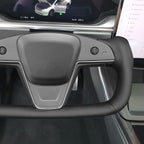 MEWANT - Funda cosida a mano para volante Yoke Tesla Model S 2021-2023 / Model X 2021-2023, accesorios para volante Yoke Tesla