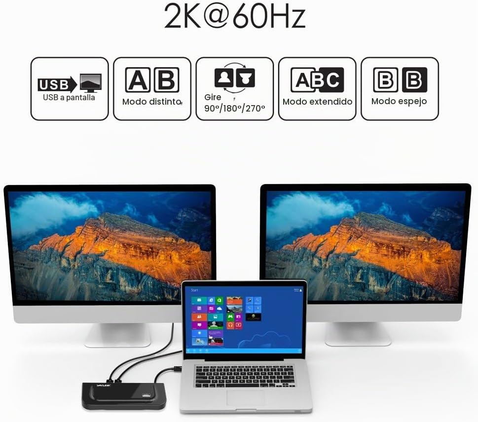 WAVLINK Estación de acoplamiento universal Dual 1080P Monitor para Mac