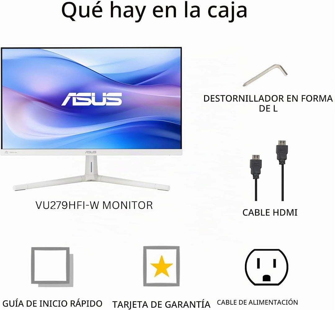 ASUS Monitor de cuidado ocular 1080P de 27 pulgadas (VU279HFI-W) -...