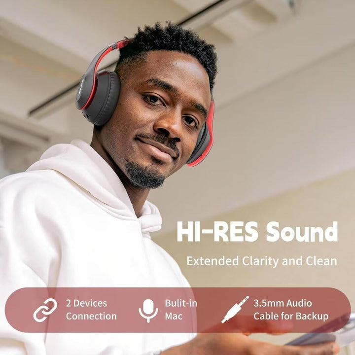 Glynzak - Auriculares inalámbricos Bluetooth sobre la oreja con tie...