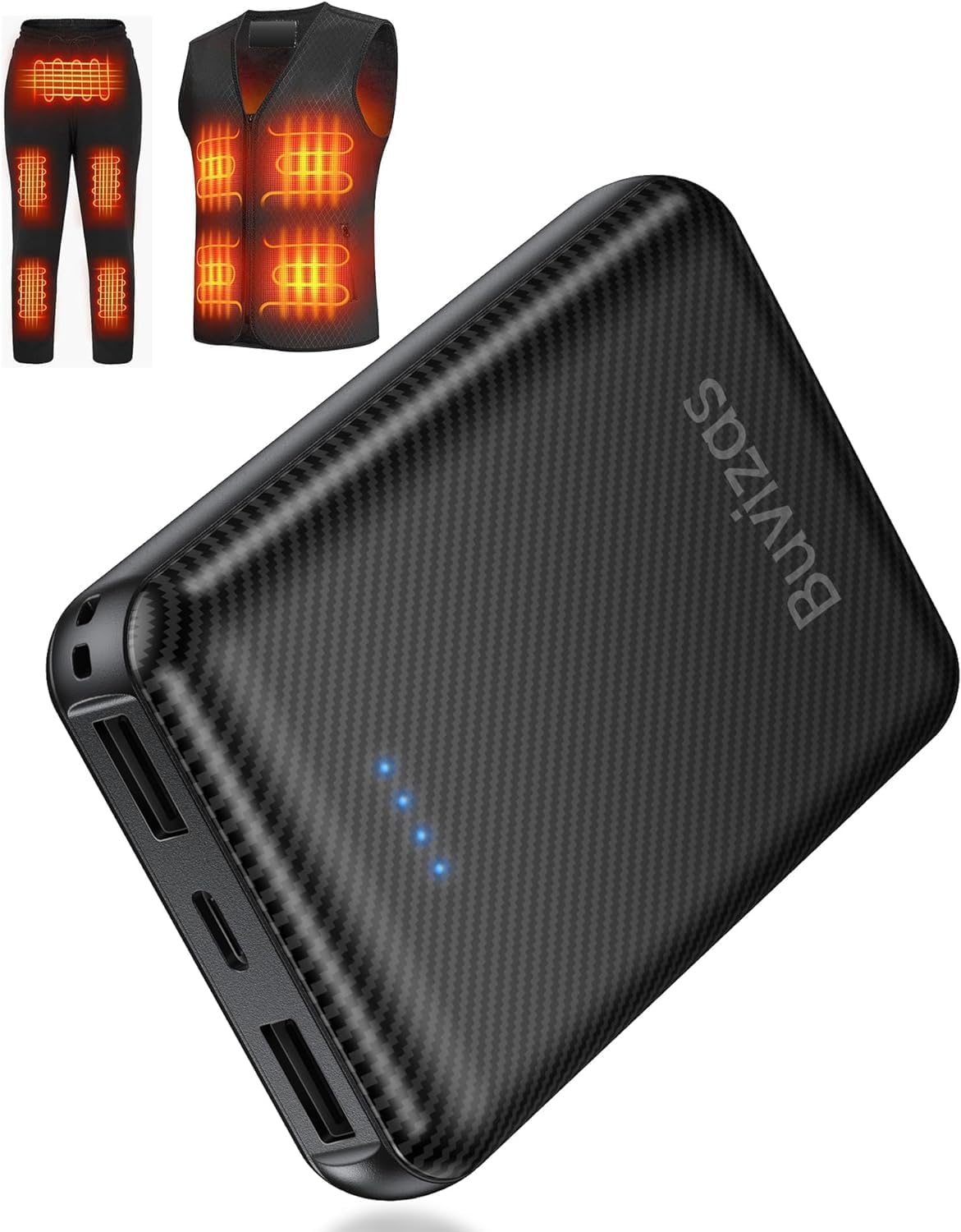 Paquete de batería de chaleco térmico de 12000 mAh, cargador de bat...