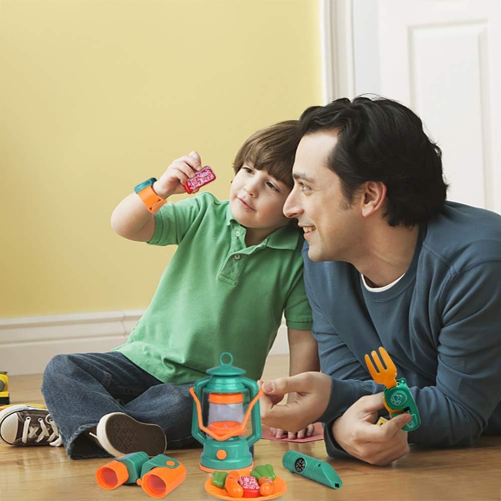 FUN LITTLE TOYS Tienda de Juego Pop Up con Equipo de Camping y Set de Herramientas, Juguetes al Aire Libre para Niños