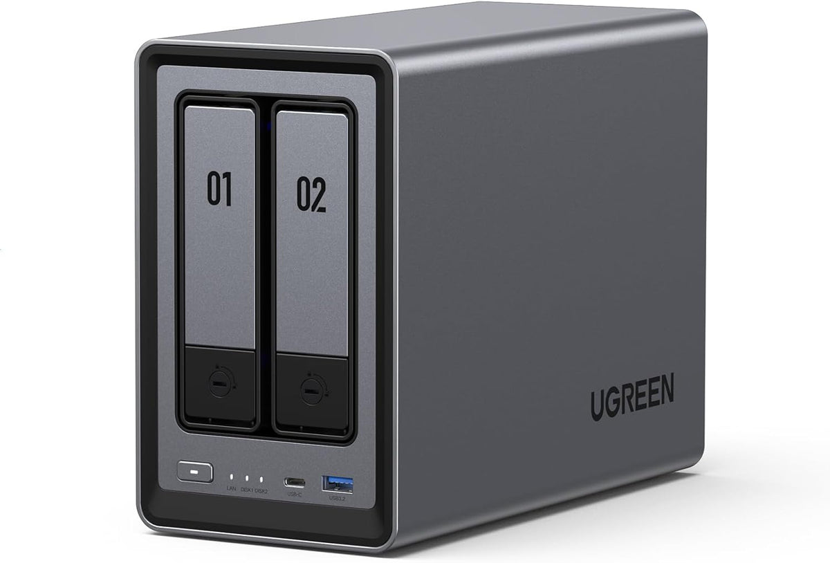 UGREEN NAS DXP2800 Almacenamiento de red de escritorio de 2 bahías,...