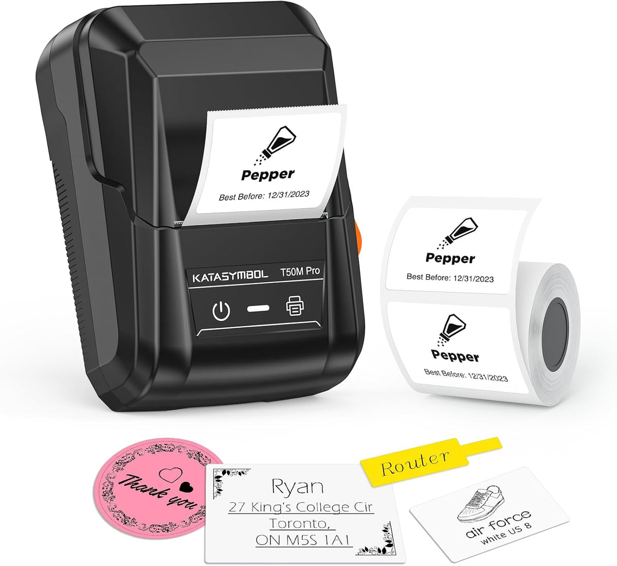 SUPVAN T50M Pro - Máquina etiquetadora Bluetooth con cinta, color negro