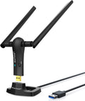 BrosTrend, adaptador WiFi de largo alcance (1200Mbps) de banda dual de 5 gigahertzios. Velocidad de red inalámbrica 867Mbps, 2.4 gigahertzios 300 Mbps; antenas WiFi 2 X 5dBi; USB 3.0. Compatible con Windows 10/8/7/XP, Linux Mint, Ubuntu, Raspbian