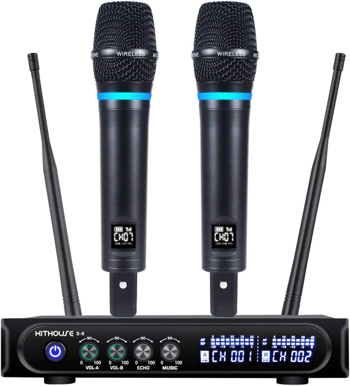 Kithouse S9 UHF Sistema de micrófono inalámbrico recargable para ka...