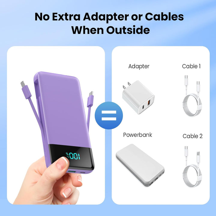 Cargador portátil para iPhone, 13800 mAh, banco de energía delgado...